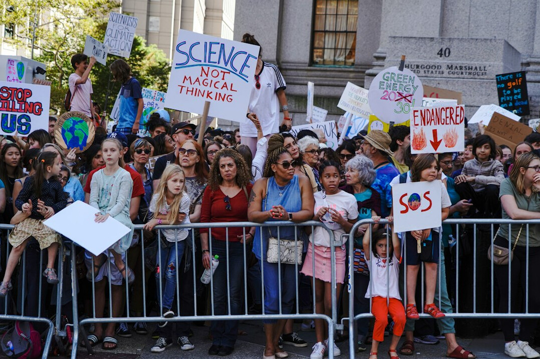 environmental demonstration crowd